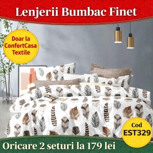 SET LENJERIE EAST COMFORT PENTRU PAT DUBLU FINET GROS EST329