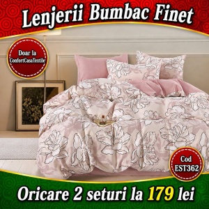 SET LENJERIE EAST COMFORT PENTRU PAT DUBLU FINET GROS EST362