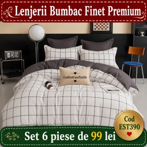 SET LENJERIE EAST COMFORT PENTRU PAT DUBLU FINET GROS EST390