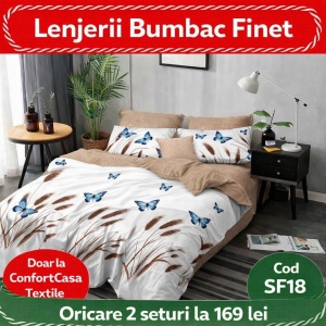 SET LENJERIE SKY HOME PENTRU PAT DUBLU FINET GROS SF18