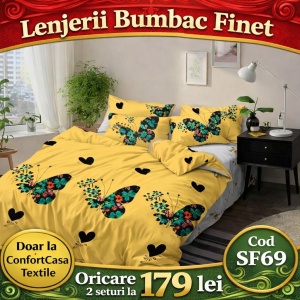 SET LENJERIE SKY HOME PENTRU PAT DUBLU FINET GROS SF69
