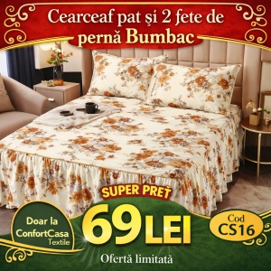 Cearceaf de pat si 2 fete de perne 160X200cm CS16