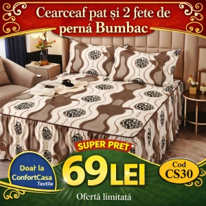 Cearceaf de pat si 2 fete de perne 160X200cm CS30