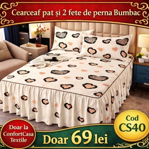 Cearceaf de pat si 2 fete de perne 160X200cm CS40