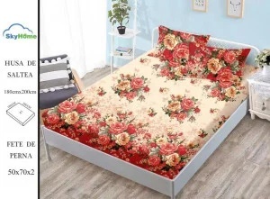 HUSA DE PAT CU ELASTIC CU 2 FETE DE PERNA 180X200 CM SKYH21