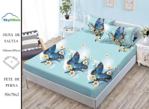 HUSA DE PAT CU ELASTIC CU 2 FETE DE PERNA 180X200 CM SKYH55