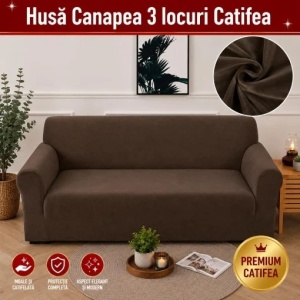 Husa Elastica Canapea 3 locuri Catifea Maro SCA04