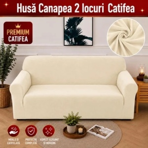 Husa Elastica Pentru Canapea 2 locuri Crem SCA14