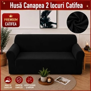 Husa Elastica Pentru Canapea 2 locuri Negru SCA09