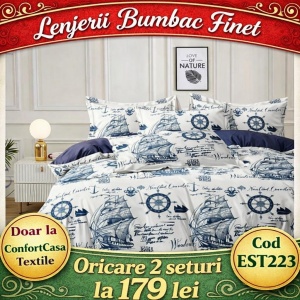 SET LENJERIE EAST COMFORT PENTRU PAT DUBLU FINET GROS EST223