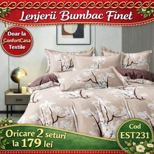 SET LENJERIE EAST COMFORT PENTRU PAT DUBLU FINET GROS EST231