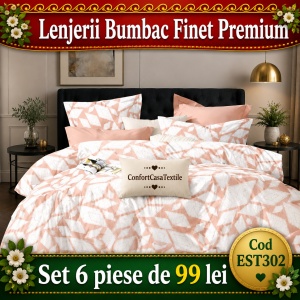 SET LENJERIE EAST COMFORT PENTRU PAT DUBLU FINET GROS EST302