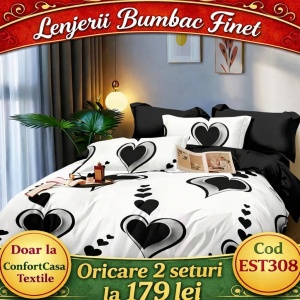 SET LENJERIE EAST COMFORT PENTRU PAT DUBLU FINET GROS EST308