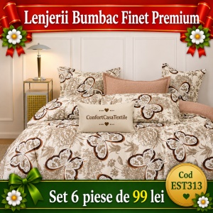 SET LENJERIE EAST COMFORT PENTRU PAT DUBLU FINET GROS EST313