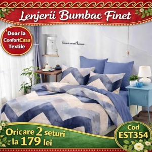 SET LENJERIE EAST COMFORT PENTRU PAT DUBLU FINET GROS EST354