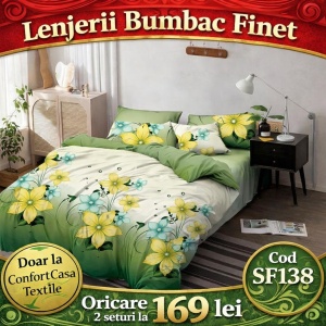 SET LENJERIE SKY HOME PENTRU PAT DUBLU FINET GROS SF138
