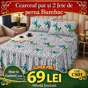 Cearceaf de pat si 2 fete de perne 160X200cm CS01