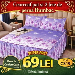 Cearceaf de pat si 2 fete de perne 160X200cm CS19