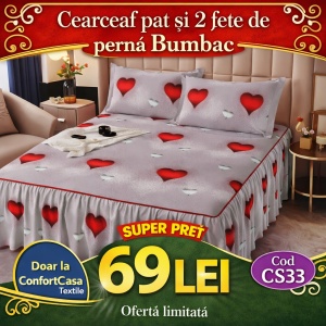 Cearceaf de pat si 2 fete de perne 160X200cm CS33