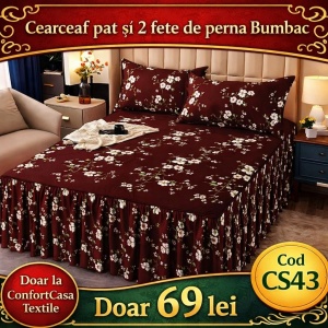 Cearceaf de pat si 2 fete de perne 160X200cm CS43