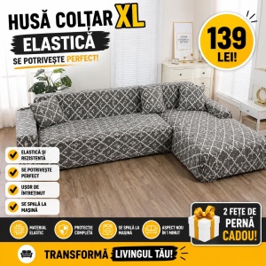 Husa Elastica Pentru Coltar Model Trandafiri Roz XL