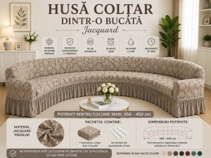 Husă Jacquard Premium pentru Colțar Cacao-Lapte