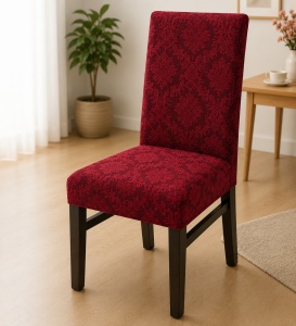 Set 6 Huse Scaune PremiumJaquard Bordo