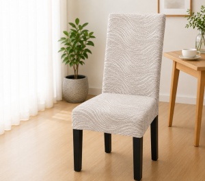 Set 6 Huse Scaune PremiumJaquard Crem