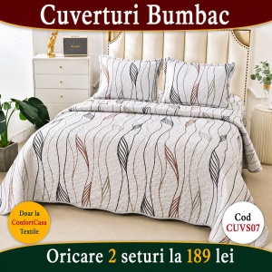 Set Cuvertura de Pat cu 2 Fete, 3 Piese, CUVS07 OFERTA 2 LA 189 LEI