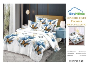 SET LENJERIE CU ELASTIC 140X200CM SKY HOME SKE46 - Img 2