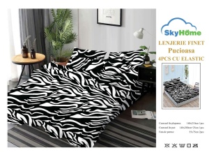 SET LENJERIE CU ELASTIC 140X200CM SKY HOME SKE53 - Img 2