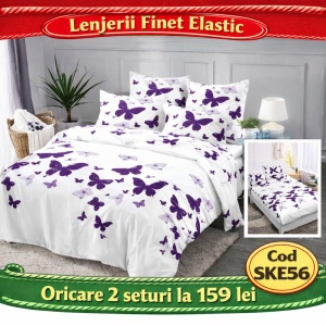 SET LENJERIE CU ELASTIC 140X200CM SKY HOME SKE56