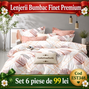 SET LENJERIE EAST COMFORT PENTRU PAT DUBLU FINET GROS EST348