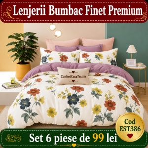 SET LENJERIE EAST COMFORT PENTRU PAT DUBLU FINET GROS EST386
