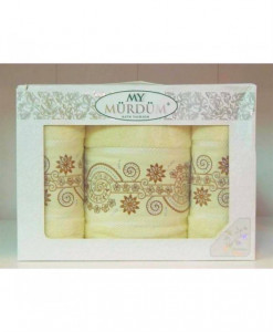 Set Prosop si Halat din Bumbac 3 Piese, My Murdum, MYM3-03 Galben