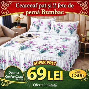 Cearceaf de pat si 2 fete de perne 160X200cm CS06
