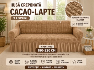 Husa Canapea 3 Locuri Cacao cu Lapte