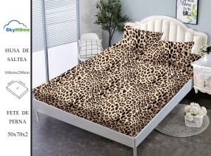 HUSA DE PAT CU ELASTIC CU 2 FETE DE PERNA 160x200cm SKYN01