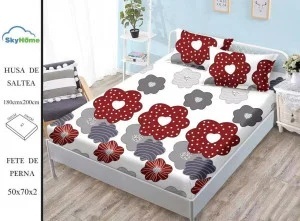 HUSA DE PAT CU ELASTIC CU 2 FETE DE PERNA 180X200 CM SKYH27