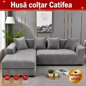 Husa Elastica Pentru Coltar Catifea Gri HSC01