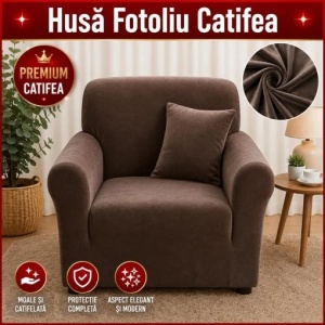 Husa Elastica Pentru Fotoliu Catifea Maro SCA15