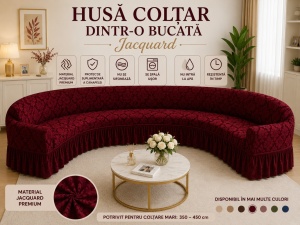 Husă Jacquard Premium pentru Colțar Bordo