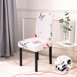 Set 4 Huse Scaune - Roz Pudra Cu Fluturasi