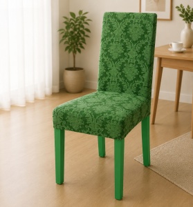 Set 6 Huse Scaune PremiumJaquard Verde