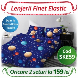 SET LENJERIE CU ELASTIC 140X200CM SKY HOME SKE59
