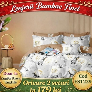 SET LENJERIE EAST COMFORT PENTRU PAT DUBLU FINET GROS EST229