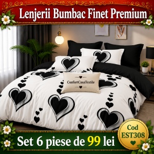 SET LENJERIE EAST COMFORT PENTRU PAT DUBLU FINET GROS EST308