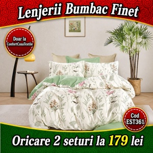 SET LENJERIE EAST COMFORT PENTRU PAT DUBLU FINET GROS EST361