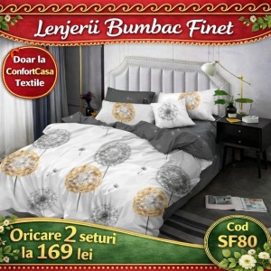 SET LENJERIE SKY HOME PENTRU PAT DUBLU FINET GROS SF80