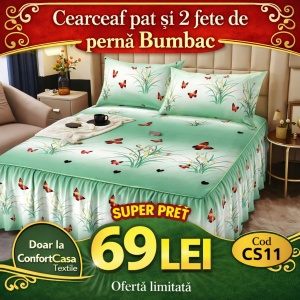 Cearceaf de pat si 2 fete de perne 160X200cm CS11